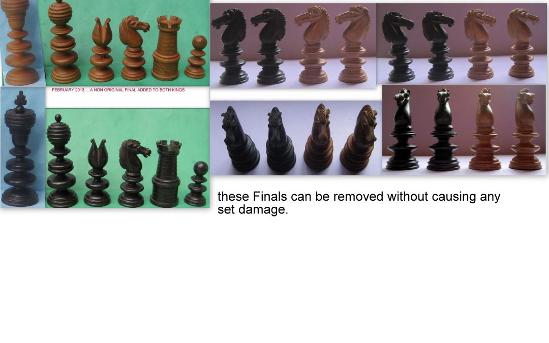 Scarce antique English pattern chess set early to mid 19th century