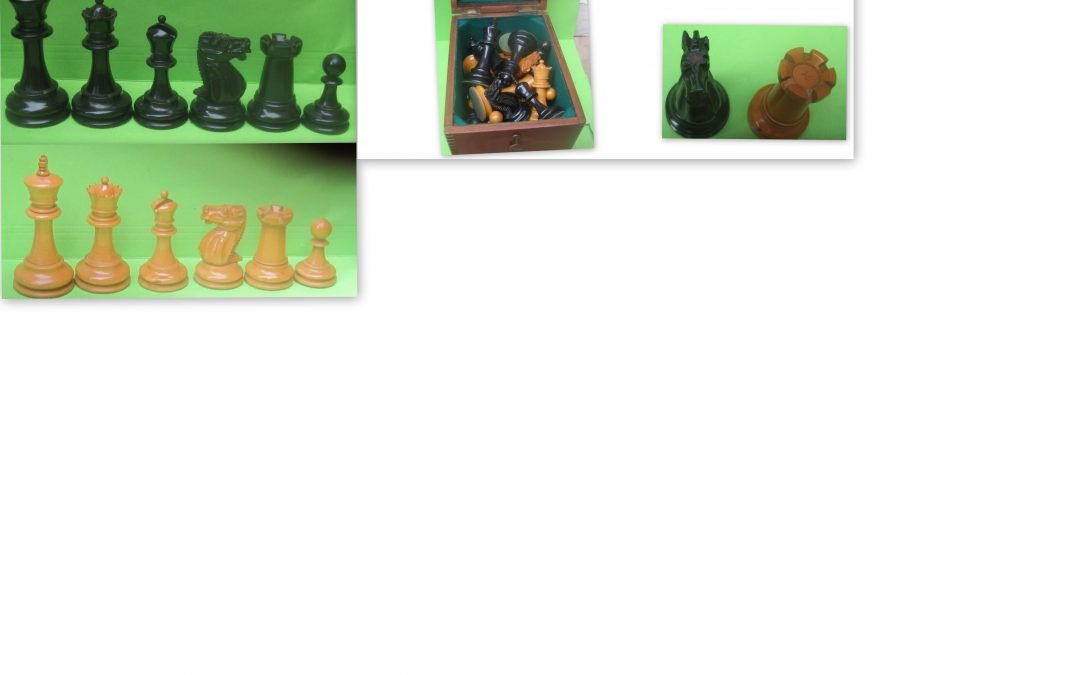 Late 19th century boxwood/ebony Staunton chess set