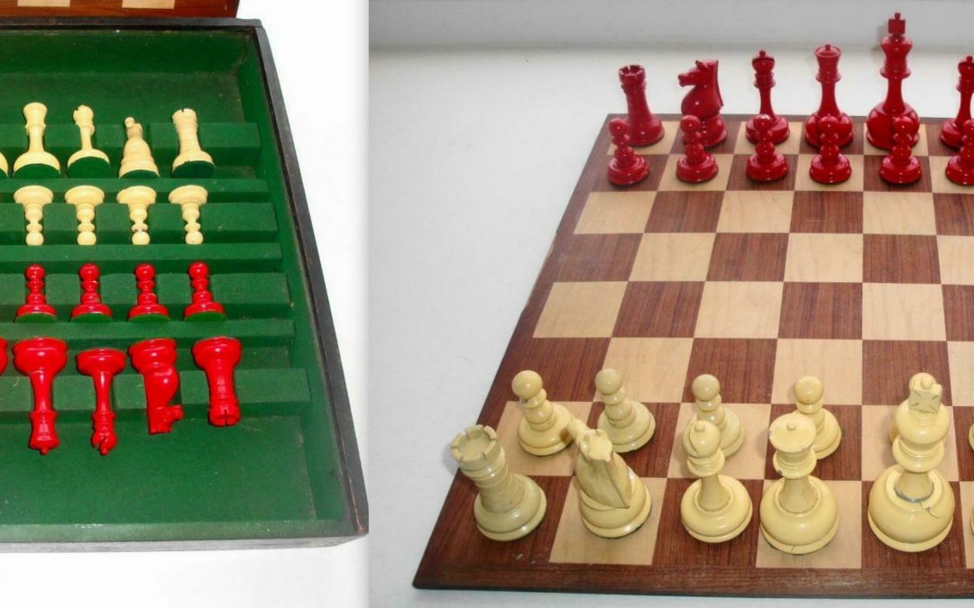A Bertram Jones 1940’s turned Staunton style chess set