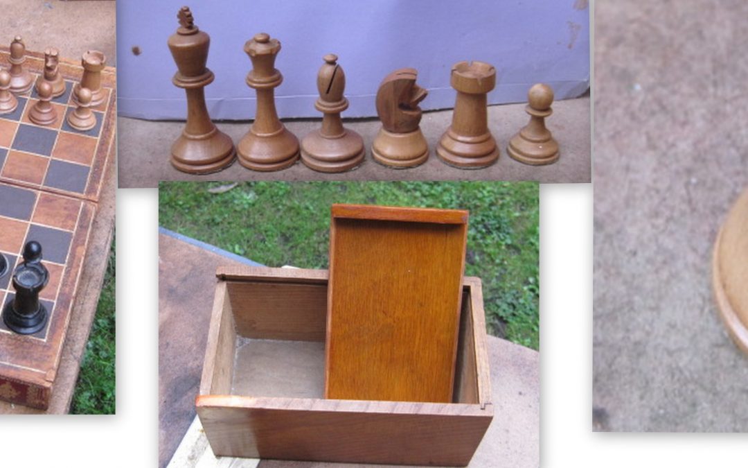 A 1940’s B H Wood Persimmon Staunton chess set